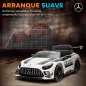 Coche Eléctrico para Niños Mercedes-AMG GT3 Evo con Mando a Distancia Motor Doble Ruedas Auxiliares Asa Música Blanco