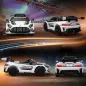 Coche Eléctrico para Niños Mercedes-AMG GT3 Evo con Mando a Distancia Motor Doble Ruedas Auxiliares Asa Música Blanco