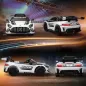 Coche Eléctrico para Niños Mercedes-AMG GT3 Evo con Mando a Distancia Motor Doble Ruedas Auxiliares Asa Música Blanco