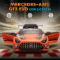 Coche Eléctrico para Niños Mercedes-AMG GT3 Evo con Mando a Distancia Motor Doble Ruedas Auxiliares Asa Música Naranja