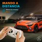Coche Eléctrico para Niños Mercedes-AMG GT3 Evo con Mando a Distancia Motor Doble Ruedas Auxiliares Asa Música Naranja