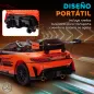 Coche Eléctrico para Niños Mercedes-AMG GT3 Evo con Mando a Distancia Motor Doble Ruedas Auxiliares Asa Música Naranja