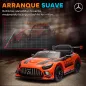 Coche Eléctrico para Niños Mercedes-AMG GT3 Evo con Mando a Distancia Motor Doble Ruedas Auxiliares Asa Música Naranja