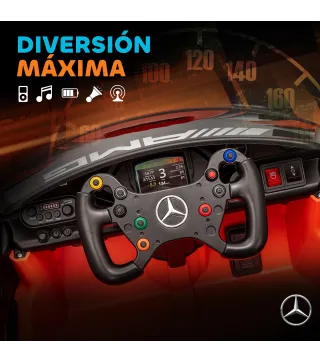 Coche Eléctrico para Niños Mercedes-AMG GT3 Evo con Mando a Distancia Motor Doble Ruedas Auxiliares Asa Música Naranja