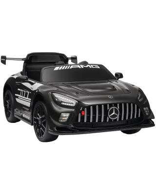 Coche Eléctrico para Niños Mercedes-AMG GT3 Evo con Mando a Distancia Motor Doble Ruedas Auxiliares Asa Música Negro