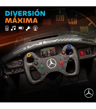 Coche Eléctrico para Niños Mercedes-AMG GT3 Evo con Mando a Distancia Motor Doble Ruedas Auxiliares Asa Música Negro
