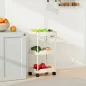 Carrito Auxiliar con Ruedas de 3 Niveles Carrito de Cocina con Cestas Extraíbles y Soporte para Toallas Blanco