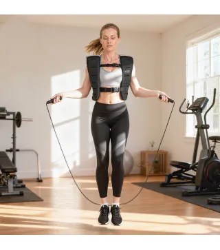 Chaleco Lastrado 8 kg Transpirable con Correas Ajustables y Bandas Reflectantes para Entrenamiento Fuerza Jogging Negro