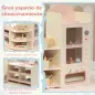 Supermercado Juguete Madera con Caja Registradora Máquina Expendedora 3 Estantes Abiertos 4 Compartimentos Rosa Supermercado Juguete Madera con Caja Registradora Máquina Expendedora 3 Estantes Abiertos 4 Compartimentos Rosa