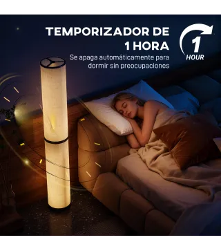 Lámpara de Pie Moderna Salón con Brillo Temperaturas de Color Ajustables Mando a Distancia Magnético Temporizador Beige
