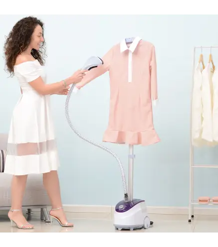 Plancha de Vapor con Depósito de 1.8L y Temperatura Ajustable a 11 Niveles tipo Centro de Planchado Vertical 1950W 21.5x30x150cm