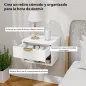 Juego de 2 Mesitas de Noche Flotantes con Cajón con Frente Acanalado y Estante Abierto 40x34x29 cm Blanco