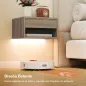 Juego de 2 Mesitas de Noche Flotantes con Luces LED RGB Control de APP Cajón Estante Abierto Natural
