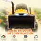 Tractor Eléctrico para Niños con Remolque Desmontable y Pala Batería 12V Motor Doble Control Remoto 2,4G Luces Música