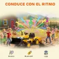 Tractor Eléctrico para Niños con Remolque Desmontable y Pala Batería 12V Motor Doble Control Remoto 2,4G Luces Música