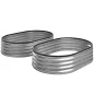 Juego de 2 Jardineras Exterior Grandes de Acero Galvanizado Huertos Urbanos para Terraza Jardín 135x90x30 cm Plateado