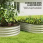 Juego de 2 Jardineras Exterior Grandes de Acero Galvanizado Huertos Urbanos para Terraza Jardín 135x90x30 cm Plateado