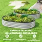 Juego de 2 Jardineras Exterior Grandes de Acero Galvanizado Huertos Urbanos para Terraza Jardín 135x90x30 cm Plateado