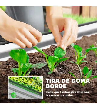 Juego de 2 Jardineras Exterior Grandes de Acero Galvanizado Huertos Urbanos para Terraza Jardín 135x90x30 cm Plateado