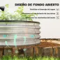 Juego de 2 Jardineras Exterior Grandes de Acero Galvanizado Huertos Urbanos para Terraza Jardín 135x90x30 cm Plateado