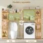 Estantería para Lavadora de Bambú Mueble para Lavadora o Inodoro con Estantes Reversibles y Ajustables Madera Natural