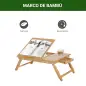 Mesa Plegable de Bambú, Mesa de Ordenador Portátil, para Cama y Sofá, Altura Ajustable, Cajón, Patas Plegables, para Leer, Escri