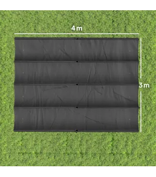 Techo de Repuesto Retráctil 4x3,5 m para Marco de 4x3 m Toldo de Tela Solo para Cenador Jardín con 8 Orificios Gris