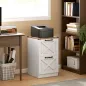 Cajonera Escritorio con 2 Cajones Soporte para Impresora con Riel Colgante para A4 y Carta 40x40x71 cm Blanco