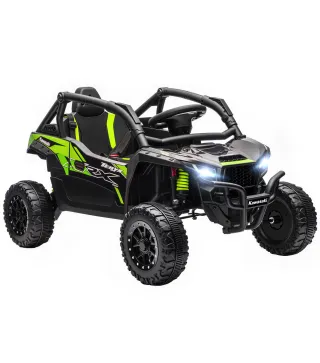 Coche Eléctrico para Niños 12V con Licencia Kawasaki Teryx KRX 1000 Control Remoto Suspensión Trasera Negro