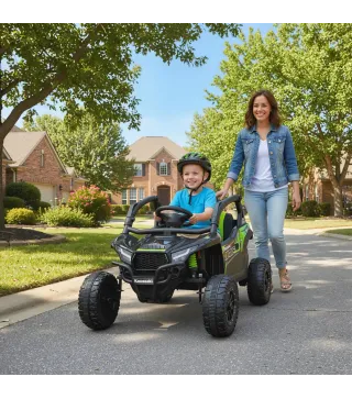 Coche Eléctrico para Niños 12V con Licencia Kawasaki Teryx KRX 1000 Control Remoto Suspensión Trasera Negro
