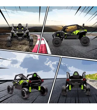 Coche Eléctrico para Niños 12V con Licencia Kawasaki Teryx KRX 1000 Control Remoto Suspensión Trasera Negro