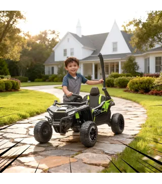 Coche Eléctrico para Niños 12V con Licencia Kawasaki Teryx KRX 1000 Control Remoto Suspensión Trasera Negro