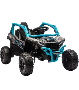 Coche Eléctrico para Niños 12V con Licencia Kawasaki Teryx KRX 1000 Control Remoto Suspensión Trasera Azul