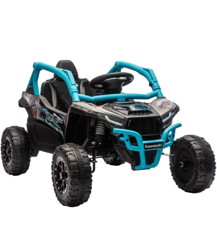 Coche Eléctrico para Niños 12V con Licencia Kawasaki Teryx KRX 1000 Control Remoto Suspensión Trasera Azul