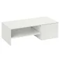 Mesa de Centro con Tablero Deslizante Moderna con Compartimento Oculto Estante Abierto 110x52x36 cm Blanco