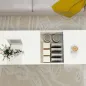 Mesa de Centro con Tablero Deslizante Moderna con Compartimento Oculto Estante Abierto 110x52x36 cm Blanco