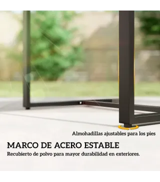 Conjunto de Muebles de Jardín de Ratán Sintético con 2 Sillas con Cojines Extraíbles y Mesa con Tablero de Vidrio Crema