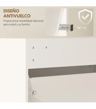 Zapatero Entrada Recibidor con 3 Puertas con Espejo Zapatero Estrecho para 9 Pares de Zapatos 65x17x114,5 cm Blanco