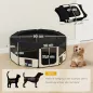 Parque Plegable para Perros y Gatos Corralito Portátil para Animales Pequeños Impermeable de Tela Oxford Ø90x41 cm Negro