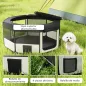 Parque Plegable para Perros y Gatos Corralito Portátil para Animales Pequeños Impermeable de Tela Oxford Ø90x41 cm Negro