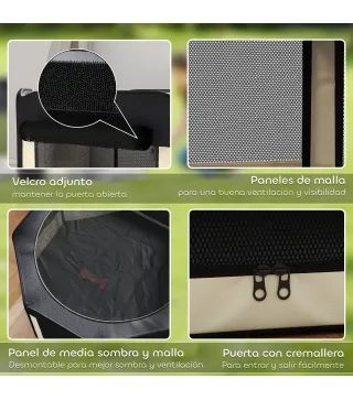 Parque Plegable para Perros y Gatos Corralito Portátil para Animales Pequeños Impermeable de Tela Oxford Ø90x41 cm Negro