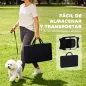 Parque Plegable para Perros y Gatos Corralito Portátil para Animales Pequeños Impermeable de Tela Oxford Ø90x41 cm Negro