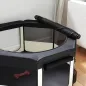 Parque Plegable para Perros y Gatos Corralito Portátil para Animales Pequeños Impermeable de Tela Oxford Ø90x41 cm Negro