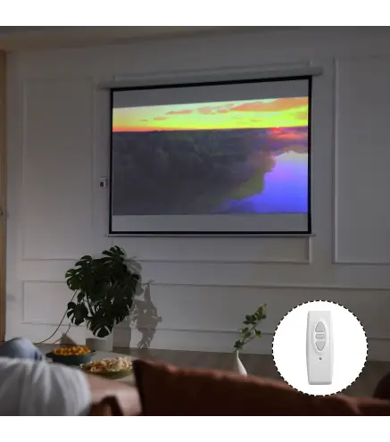 Pantalla Proyector Eléctrica Portátil Universal 100 Pulgadas Pantalla para Proyección Motorizada 4:3 con Control Remoto Cine en