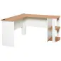 Mesa de Ordenador PC Escritorio con Estantes para Oficina Hogar Tipo Esquinera Forma L 136x130x72cm Madera
