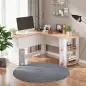 Mesa de Ordenador PC Escritorio con Estantes para Oficina Hogar Tipo Esquinera Forma L 136x130x72cm Madera