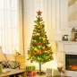 Árbol de Navidad Artificial de 480 Ramas con 150 Luces LED con 8 Modos y 100 Decoraciones Acero Ø86x180 cm Verde