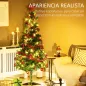 Árbol de Navidad Artificial de 480 Ramas con 150 Luces LED con 8 Modos y 100 Decoraciones Acero Ø86x180 cm Verde
