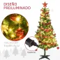 Árbol de Navidad Artificial de 480 Ramas con 150 Luces LED con 8 Modos y 100 Decoraciones Acero Ø86x180 cm Verde