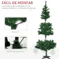 Árbol de Navidad Artificial de 480 Ramas con 150 Luces LED con 8 Modos y 100 Decoraciones Acero Ø86x180 cm Verde
